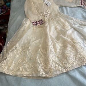 Maria B White Embroidered Dress